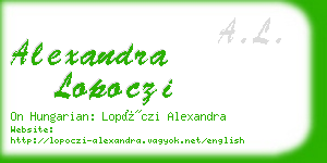 alexandra lopoczi business card